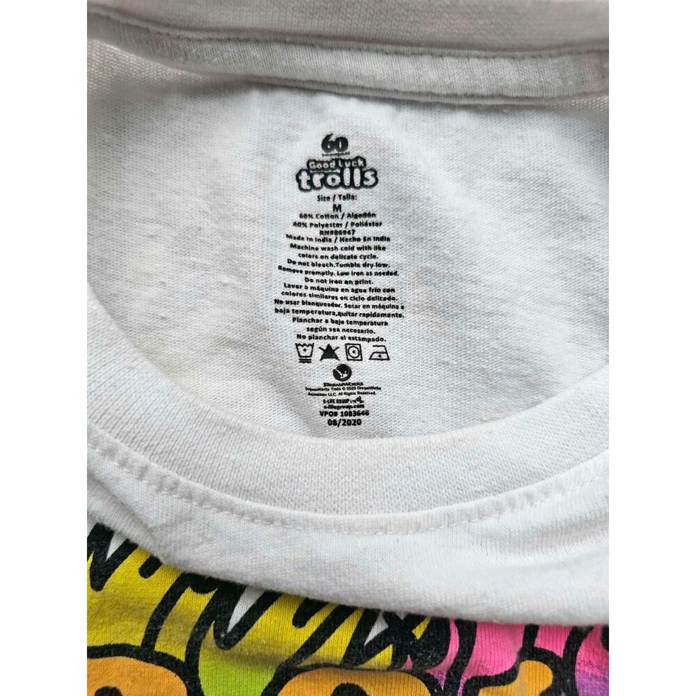 Good Luck Trolls 60th Anniversary Retro Graphic Tee Shirt M Y2K Colorful - Picture 4 of 5